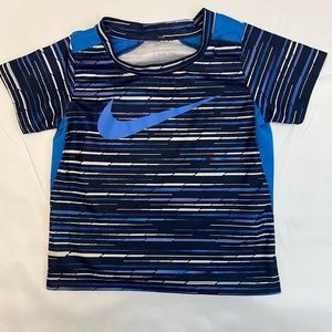 nike blue and white striped t shirt dry fit